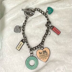 Coach Silver Bracelet with Colorful Charms